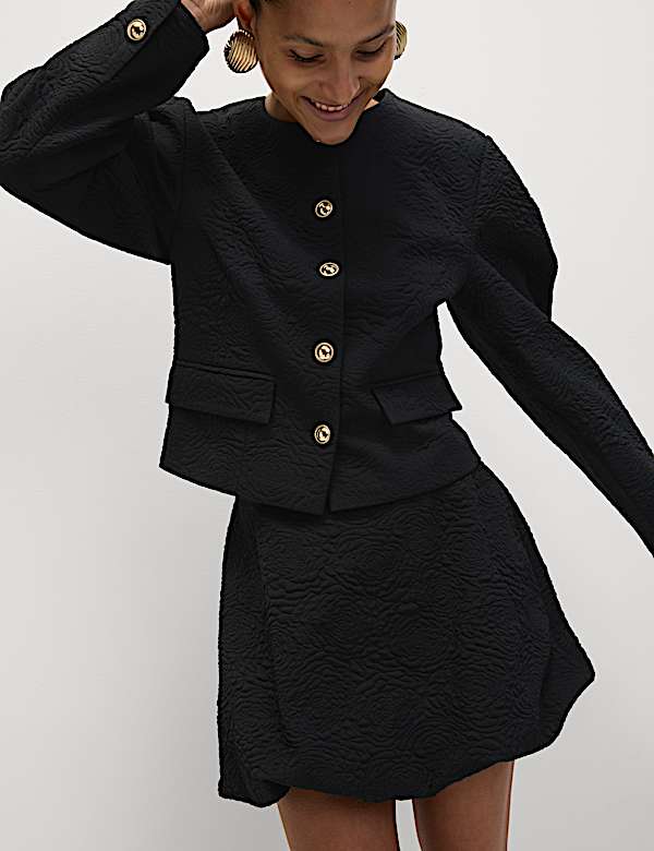 ז'קט ג'קארד ללא צווארון - IL