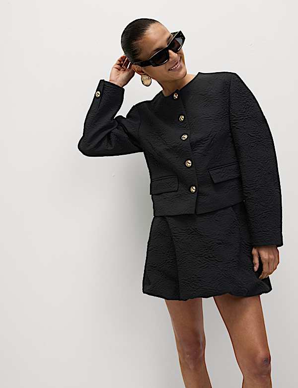 Jacquard Mini Bubble Hem Skirt - BN