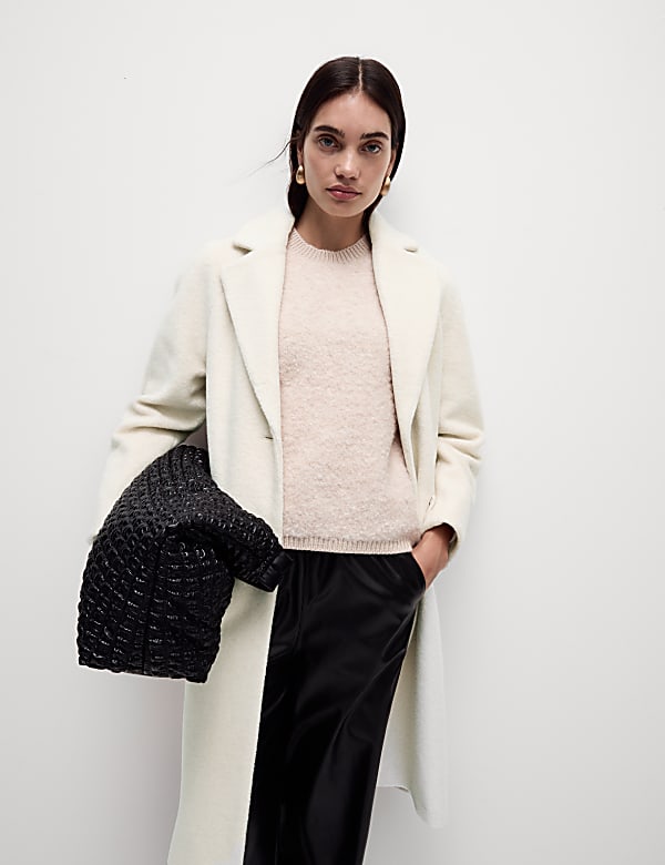 Textured Longline Tailored Coat - NZ