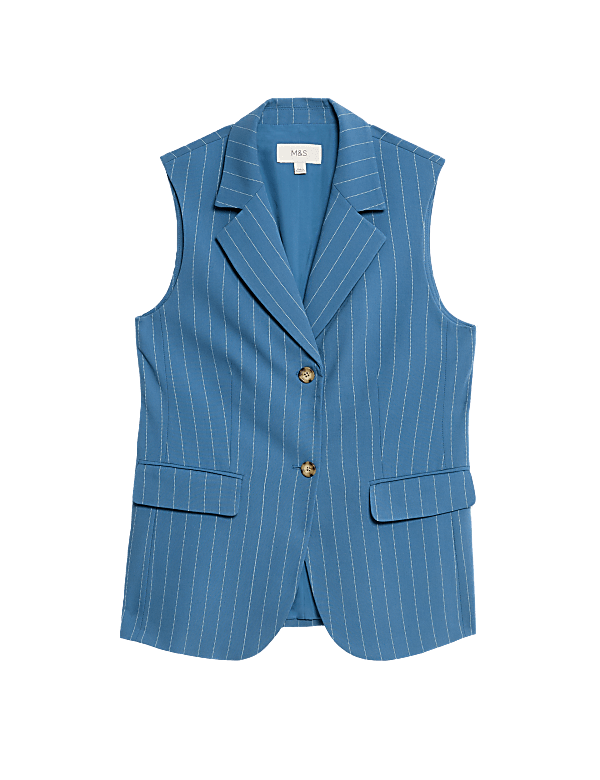Tailored Striped Longline Waistcoat
