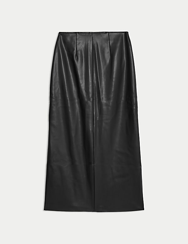 Leather Look Midaxi Pencil Skirt - LT