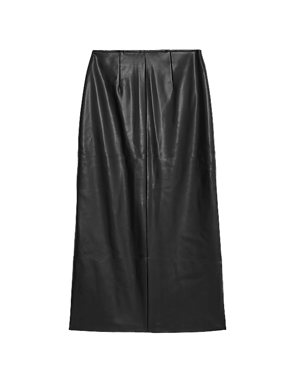 Leather Look Midaxi Pencil Skirt