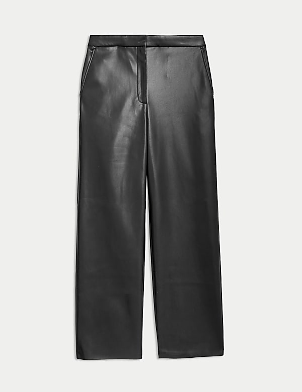 Pantalon coupe droite effet cuir - BE