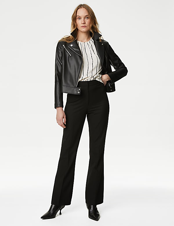 Slim Fit Flare Trousers - FI