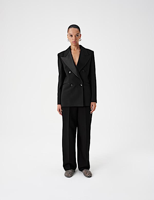Taillierte Smoking-Jacke mit Spitzrevers - DE