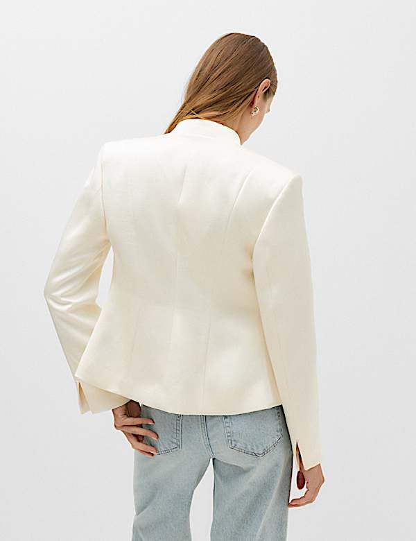 Blazer texturizado de aspecto satinado - US