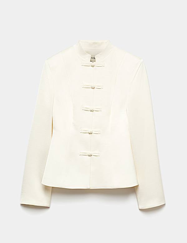 Blazer texturizado de aspecto satinado - US