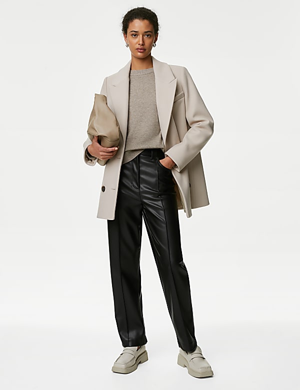 Marks and spencer leather trousers sale