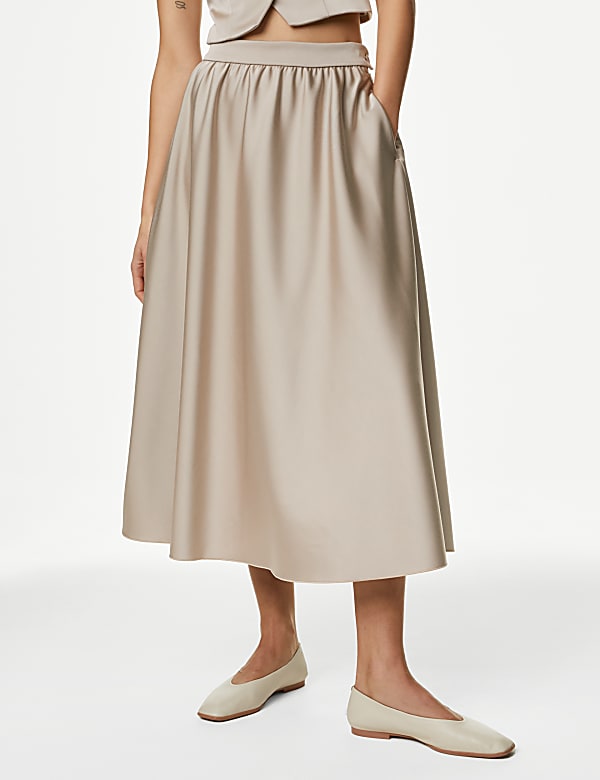 Satin Midaxi Circle Skirt
