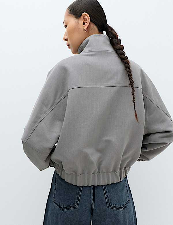 Funnel Neck Tailored Jacket - NZ