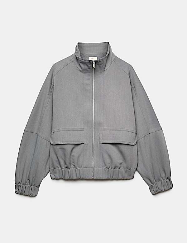 Funnel Neck Tailored Jacket - NZ