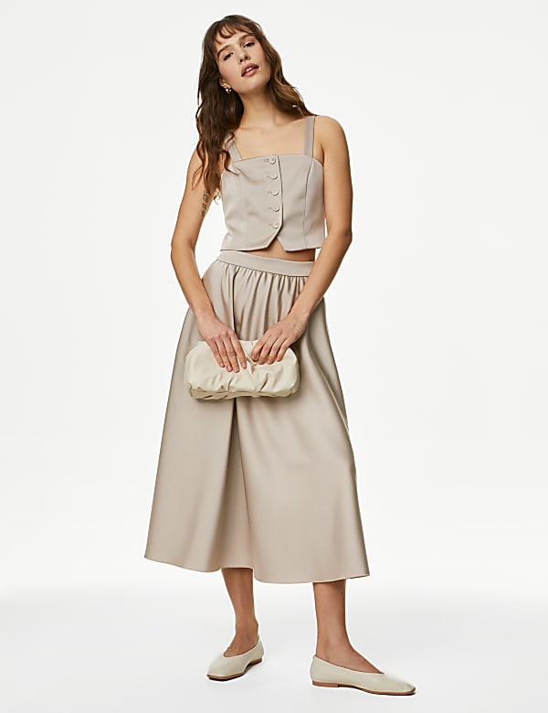 Satin Tailored Cropped Waistcoat