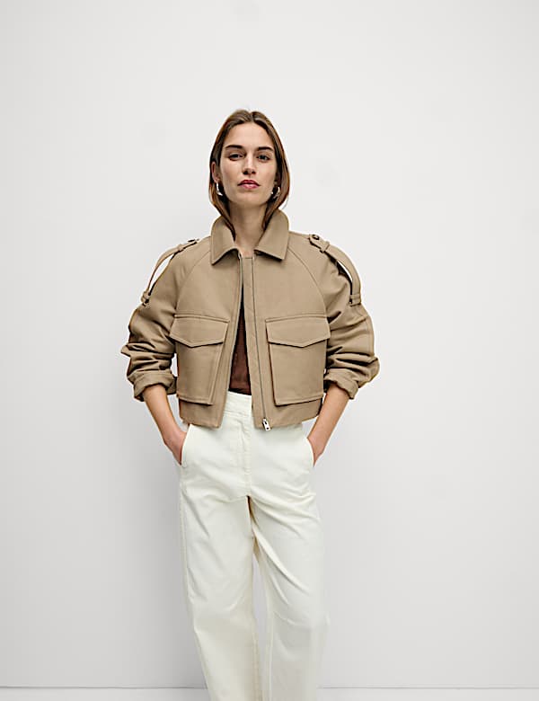 Pure Cotton Utility Trucker Jacket