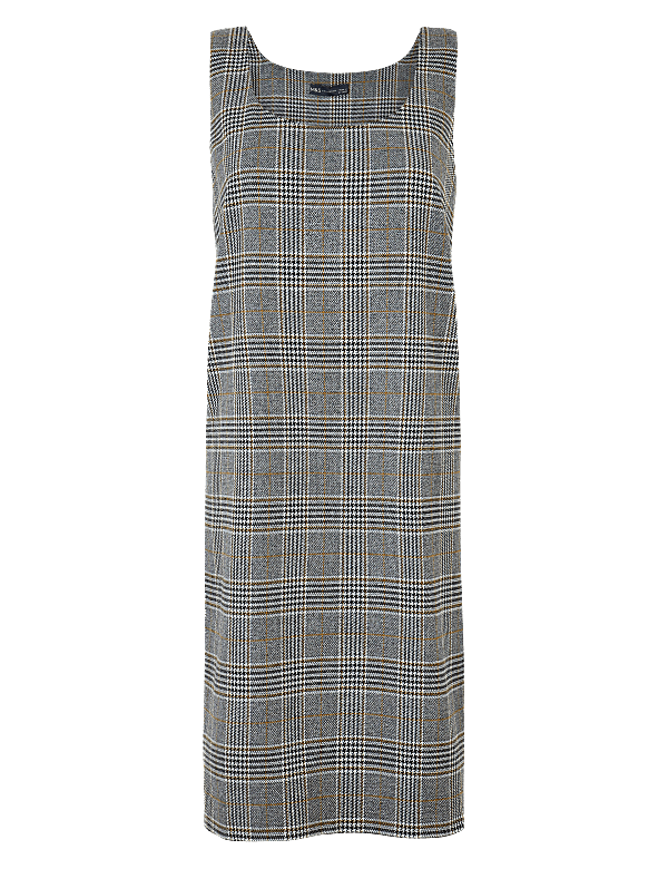 Checked Midi Pinafore Dress