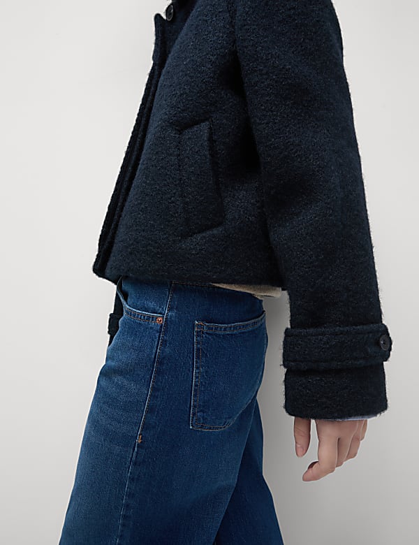 Textured Collared Short Coat - SE