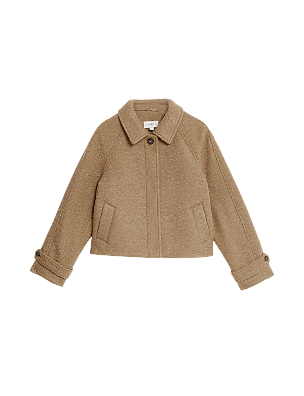 Textured Collared Short Coat