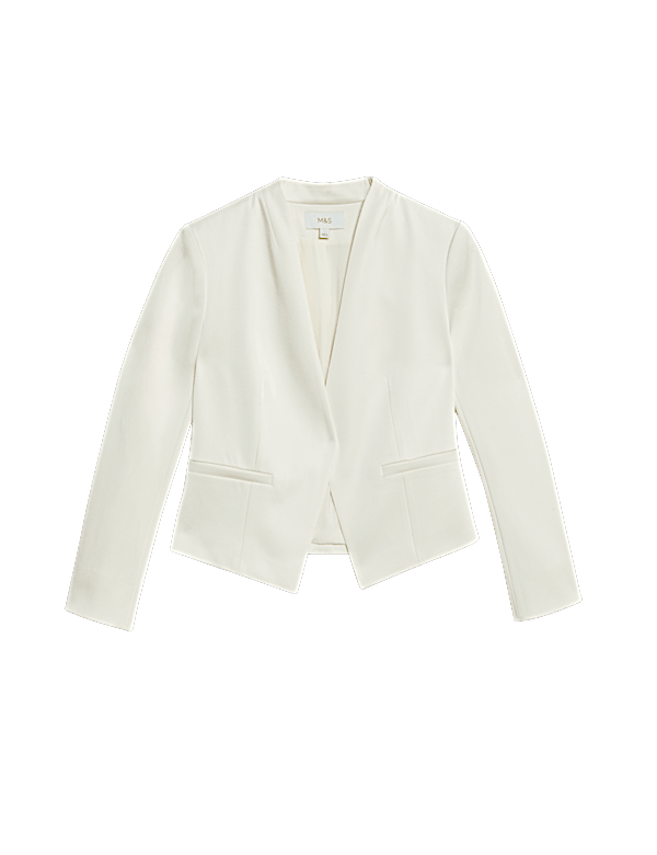 Satin Collarless Blazer