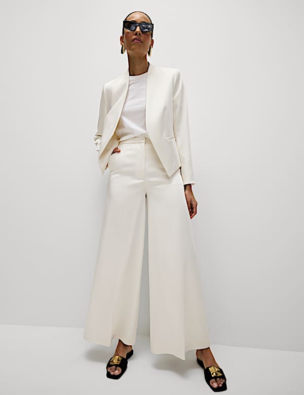 Satin Elasticated Waist Palazzo Trousers - PL