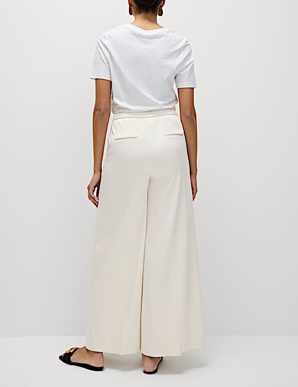 Satin Elasticated Waist Palazzo Trousers - RO