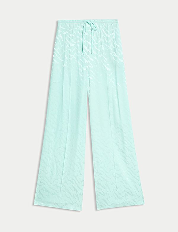 Pantalon en satin Aïd jacquard coupe large - CA
