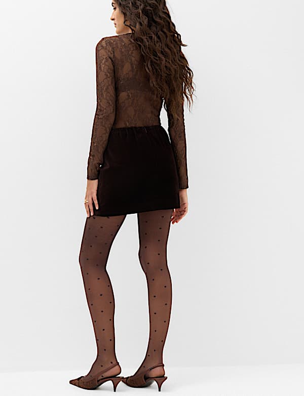 Cotton Velvet Mini A Line Skirt - JP