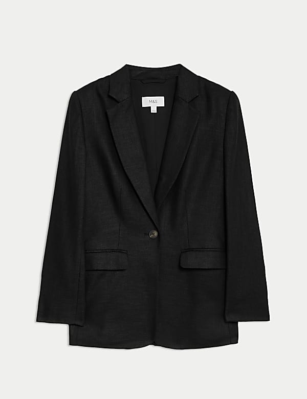 Linen Rich Single Breasted Blazer - HR