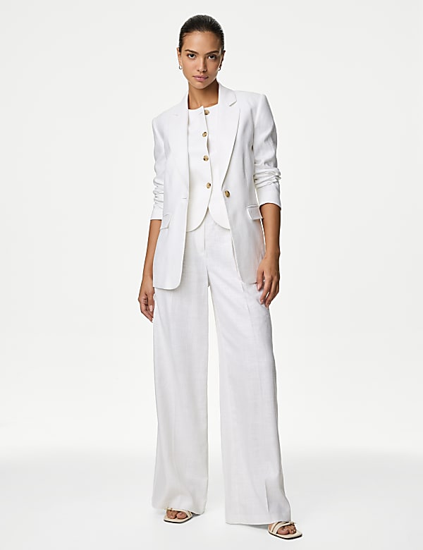 Linen rich wide leg trousers shop