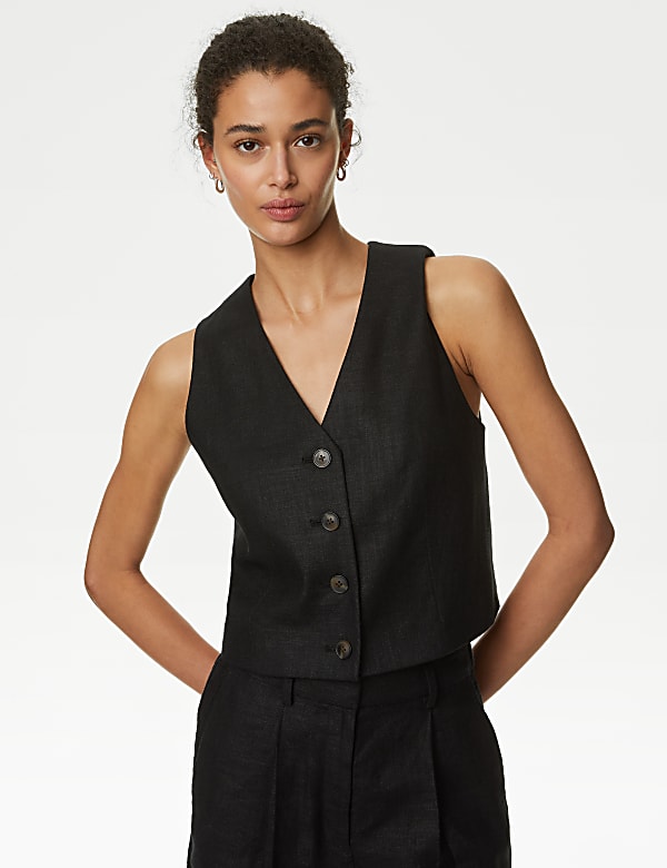 M&s black waistcoat clearance