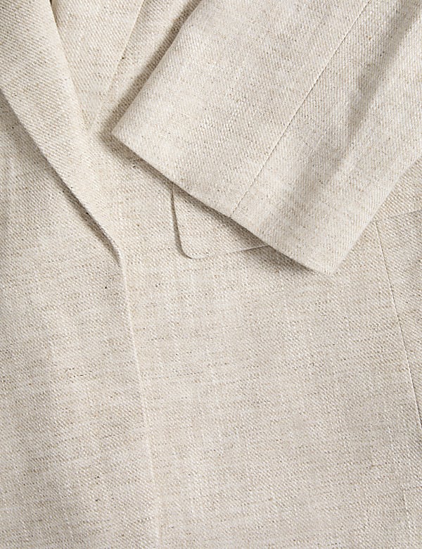 Linen Blend Relaxed Single Breasted Blazer