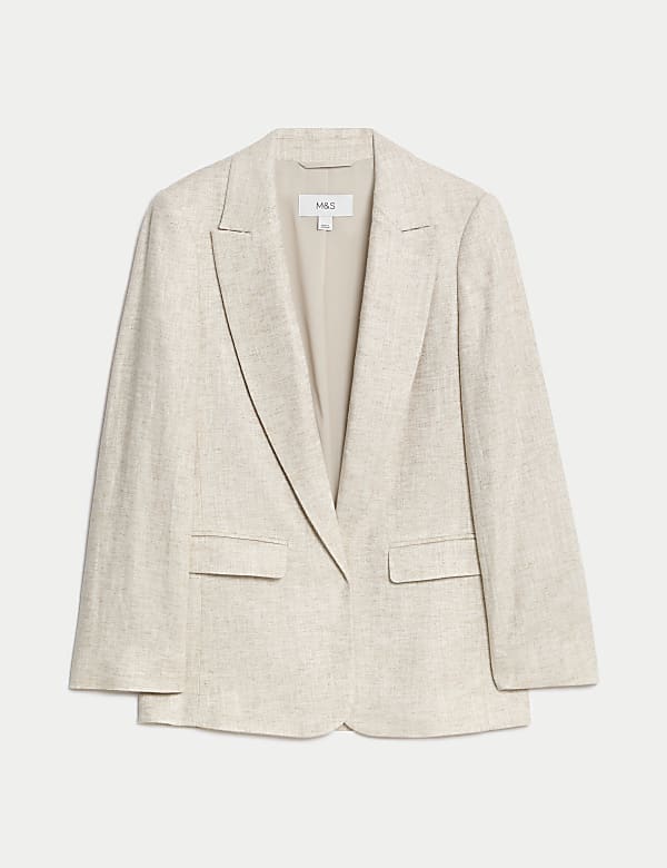 Einreihiger Blazer aus Leinenmischgewebe in lockerer Passform - AT