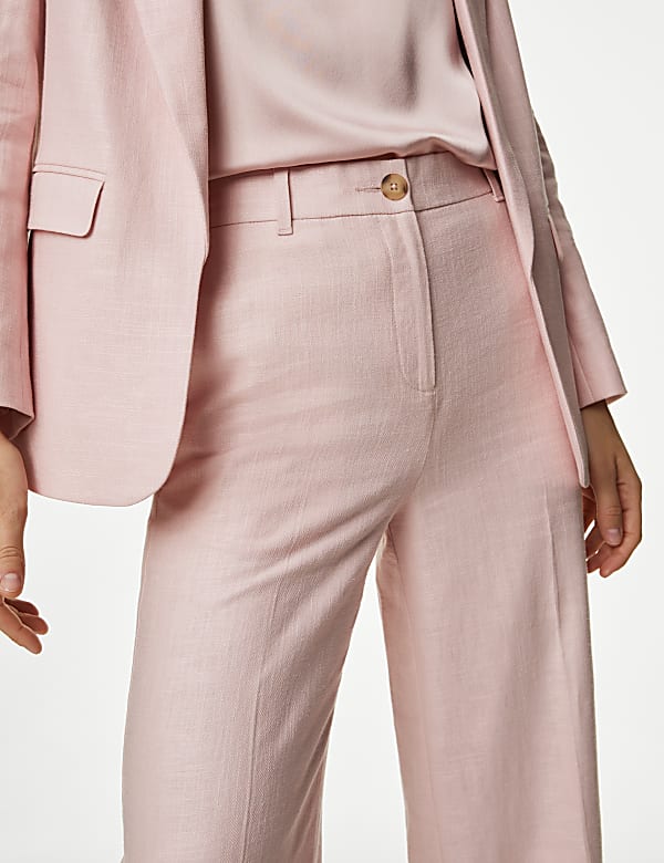 Linen Rich Wide Leg Trousers
