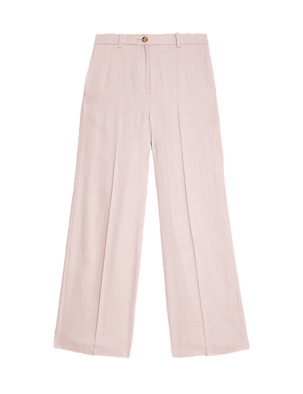 Linen Rich Wide Leg Trousers
