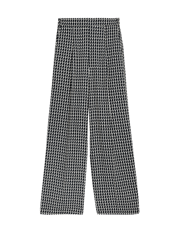 Printed Elasticated Waist Wide Leg Trousers