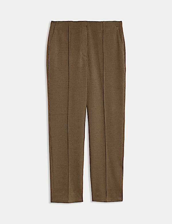 Jersey Twill Checked Straight Leg Trousers - IL