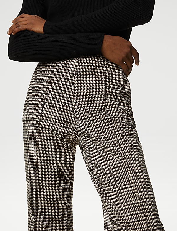 Twill Jersey Houndstooth Pintuck Trousers