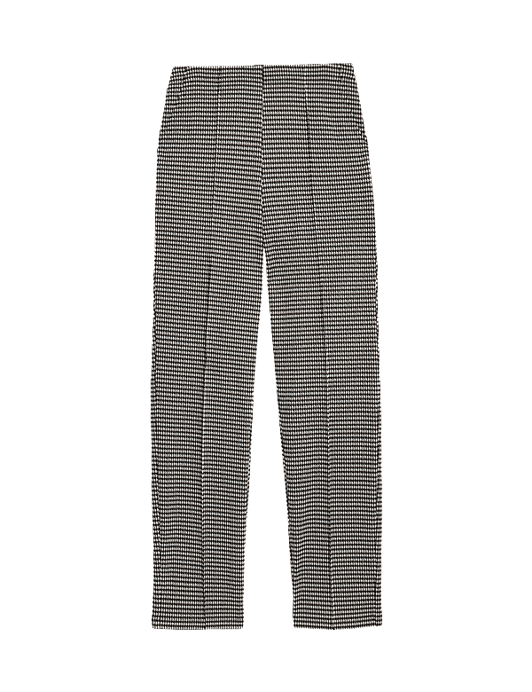 Twill Checked Straight Leg Trousers