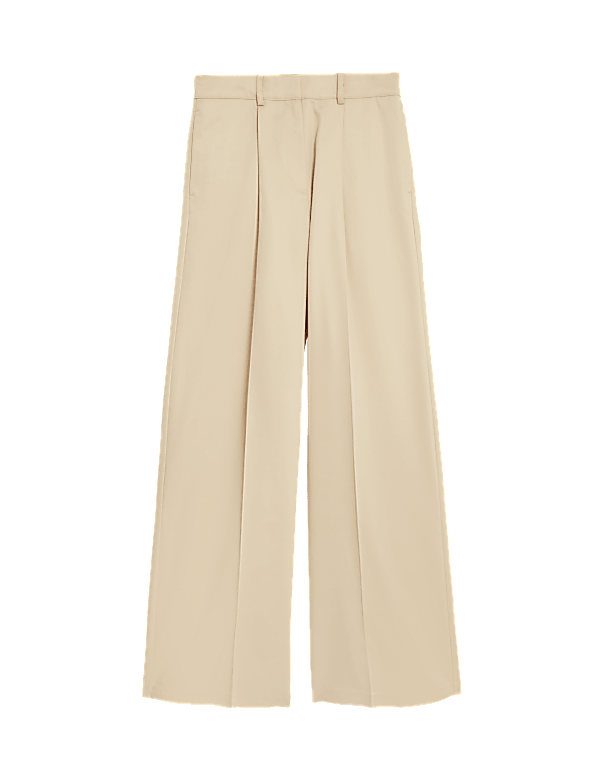 Lyocell Rich Pleat Front Wide Leg Trousers