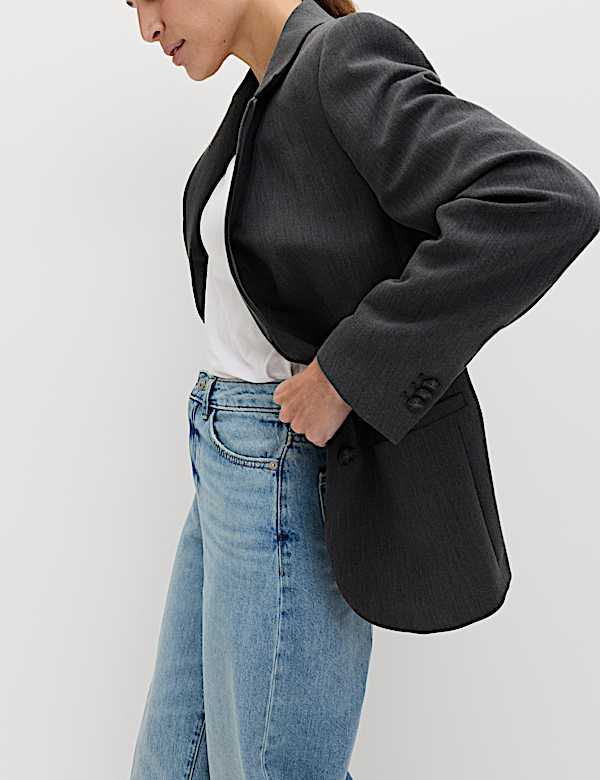 Relaxed Tailored Single-Breasted Blazer - LU