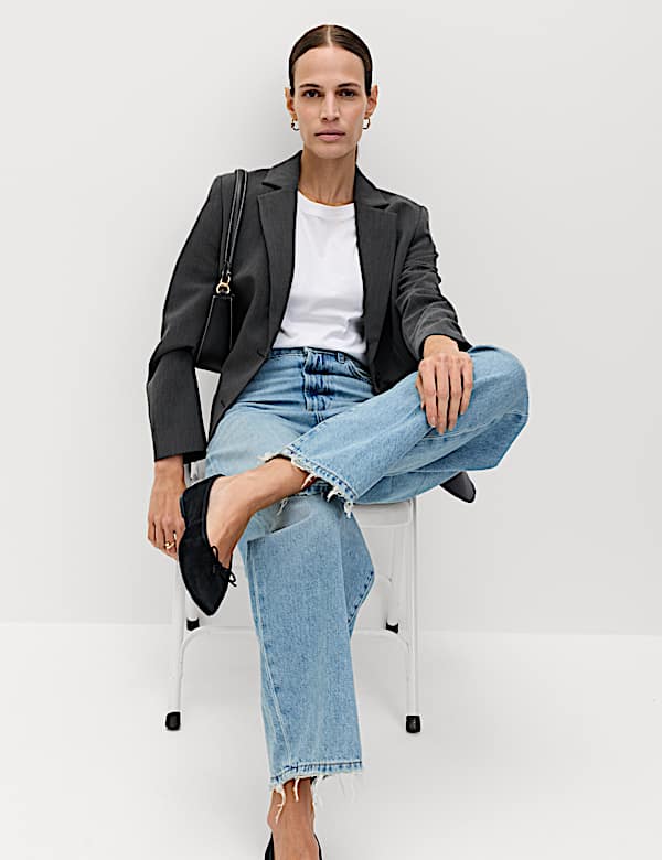 Relaxed Tailored Single-Breasted Blazer - LU