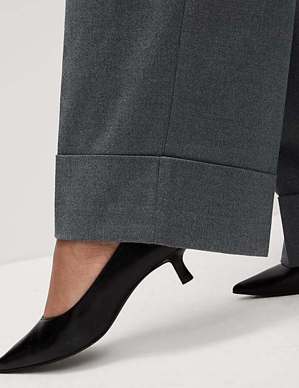 Flannel Wide Leg Trousers