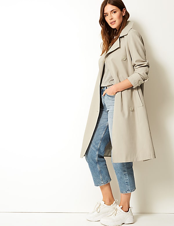 Buy Double Breasted Trench Coat at Marks Spencer