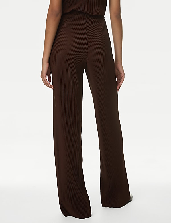 Plisse Wide Leg Trousers