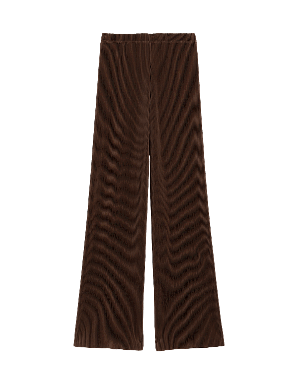 Plisse Wide Leg Trousers