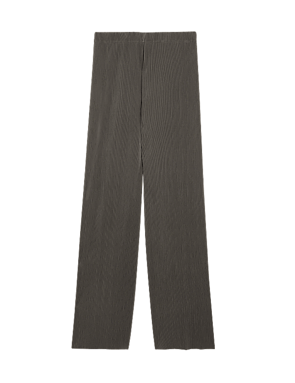 Plisse Wide Leg Trousers