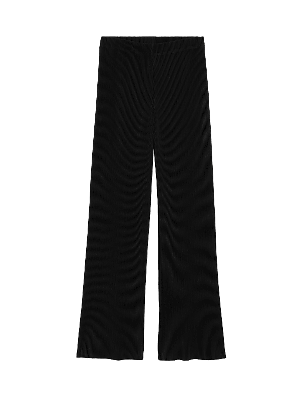 Plisse Wide Leg Trousers