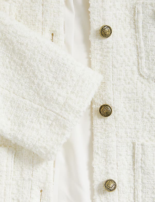 Tweed Textured Short Utility Jacket