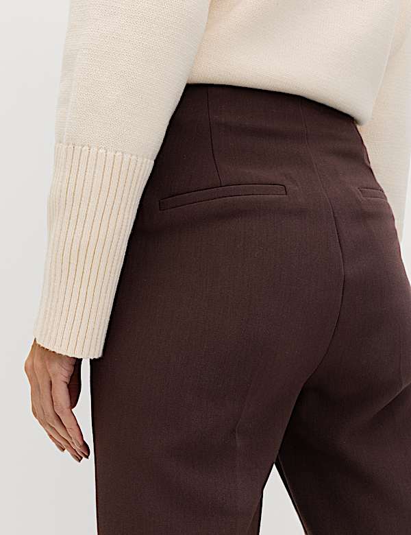 Slim Side Zip Flared Trousers