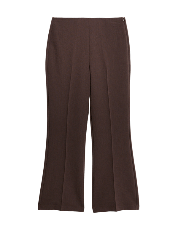 Slim Side Zip Flared Trousers