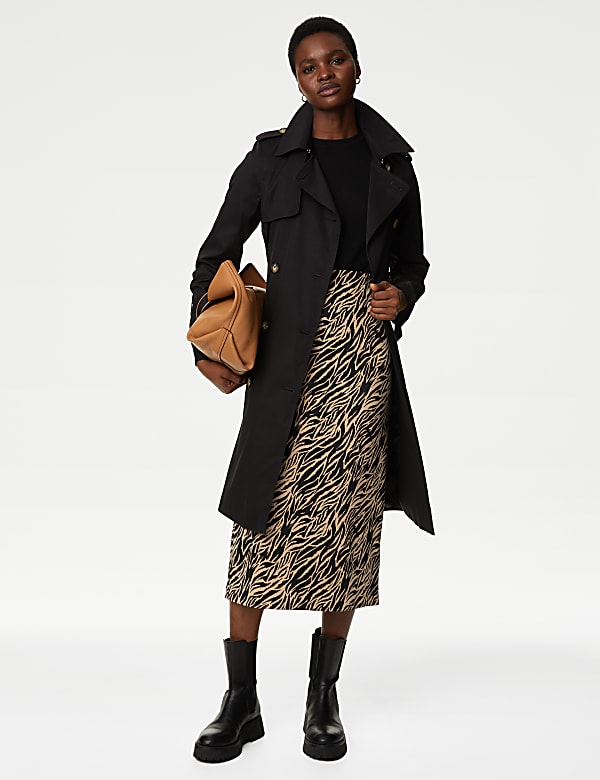 Jersey Animal Print Midaxi Pencil Skirt