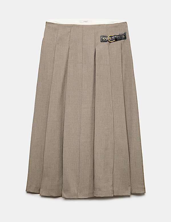 Pleated Midi Wrap Kilt - CY